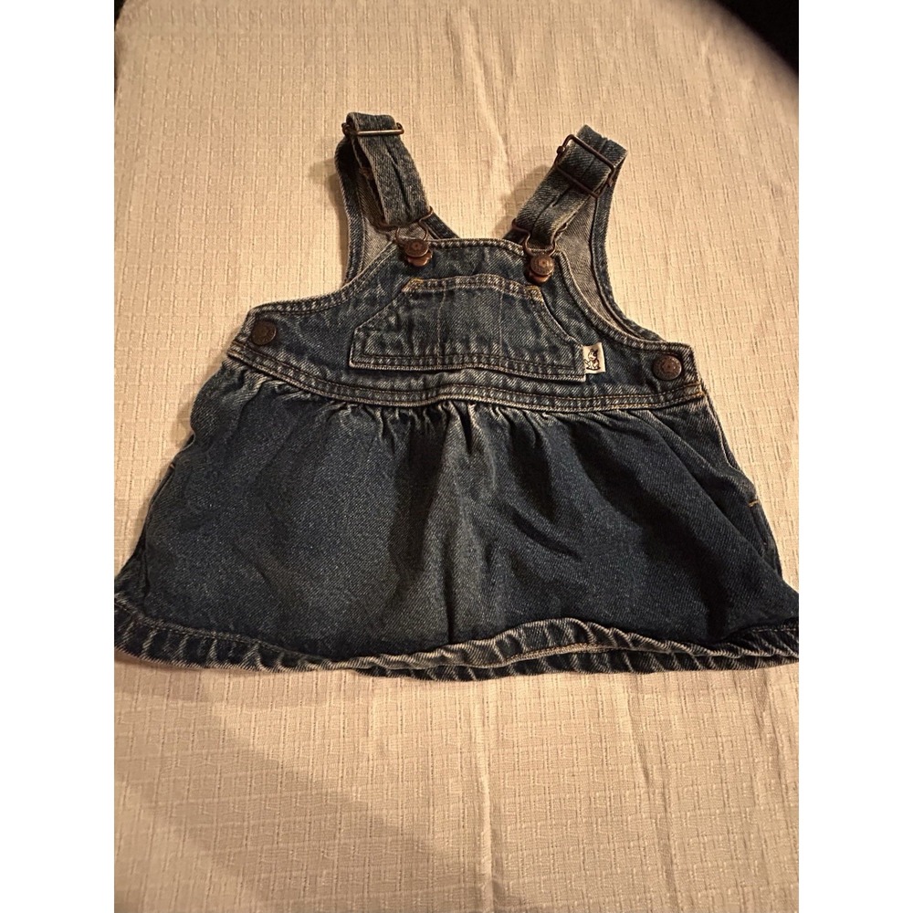 Vintage Sprockets Babt Denim Overall Dress Size 3-6 months